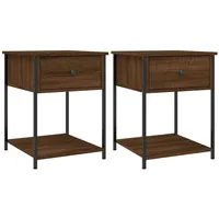 VidaXL Nachttische 2 Stk. Braun Eichen-Optik 44x45x58 cm Holzwerkstoff