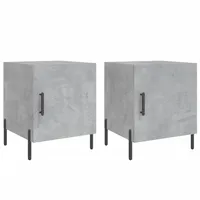 VidaXL Nachttische 2 Stk. Betongrau 40x40x50 cm Holzwerkstoff