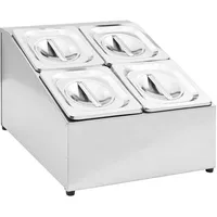 VidaXL Gastronorm-Ständer mit 4 GN 1/6 Behältern Edelstahl