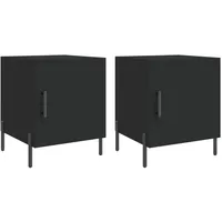 VidaXL Nachttische 2 Stk. Schwarz 40x40x50 cm Holzwerkstoff