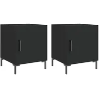 VidaXL Nachttische 2 Stk. Schwarz 40x40x50 cm Holzwerkstoff