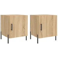 VidaXL Nachttische 2 Stk. Sonoma-Eiche 40x40x50 cm Holzwerkstoff