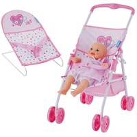 Hauck 3-tlg. Puppenset - Babywippe, Buggy & Puppe (36