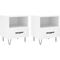 VidaXL Nachttische 2 Stk. Weiß 40x35x47,5 cm Holzwerkstoff