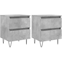 VidaXL Nachttische 2 Stk. Betongrau 40x35x50 cm Holzwerkstoff