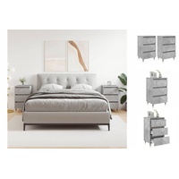 VidaXL Nachttische 2 Stk. Betongrau 40x35x69 cm Holzwerkstoff