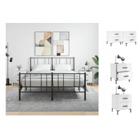 VidaXL Nachttische 2 Stk. Hochglanz-Weiß 40x35x47,5 cm Holzwerkstoff