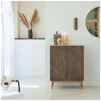 Tikamoon Anrichte aus massivem Mangoholz und Terrazzo Bilal 80