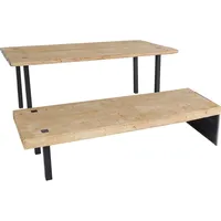 MCW Esszimmer-Set MCW-L75, Esstisch Sitzbank Esszimmergarnitur, Massiv-Holz MVG-zertifiziert 200cm,