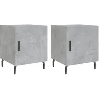 VidaXL Nachttische 2 Stk. Betongrau 40x40x50 cm Holzwerkstoff