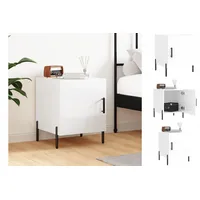 VidaXL Nachttisch Hochglanz-Weiß 40x40x50 cm Holzwerkstoff Modell 3