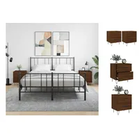VidaXL Nachttische 2Stk. Braun Eichen-Optik 40x35x47,5cm Holzwerkstoff
