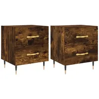 VidaXL Nachttische 2 Stk. Räuchereiche 40x35x47,5 cm Holzwerkstoff