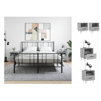 VidaXL Nachttische 2 Stk. Betongrau 40x35x47,5 cm Holzwerkstoff