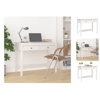VidaXL Schreibtisch mit Schubladen Weiß 100x50x78 cm Massivholz Kiefer