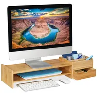 Relaxdays Monitorständer Monitor Halterung, Braun