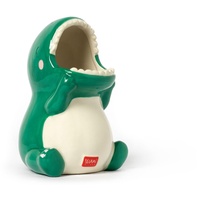 Legami - Keramik-Stifthalter, Desk Friends, 12x9,7 cm, Dino-Thema, handbemalt