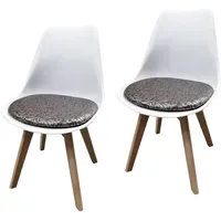 Hti-Living Esszimmerstuhl Atlanta Kunstleder braun/weiß 2er Set
