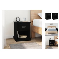 VidaXL Nachttische 2 Stk. Schwarz 39x39x47,5 cm Holzwerkstoff