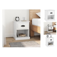 VidaXL Nachttisch Hochglanz-Weiß 39x39x47,5 cm Holzwerkstoff