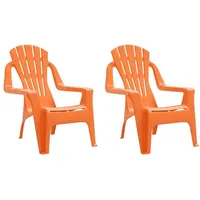 VidaXL Kinder-Gartenstühle 2 Stk. Orange 37x34x44 cm PP Holzoptik