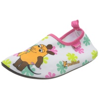 Playshoes Jungen Unisex Kinder Barfuß Badeslipper Aqua-Schuhe Blumen, Weiß