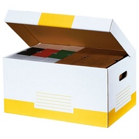 Cartonia Archivcontainer weiß/gelb 54,8 x 36,4 x 26,8 cm