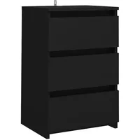 VidaXL Nachttisch Schwarz 40x35x62,5 cm Holzwerkstoff