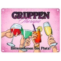 Speecheese Gruppentherapie für Frauen Metallschild in 15x20 cm im