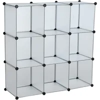 Estexo Regalsystem Würfelregal Steckregal 9 Fächer Stufenregal diy Regal