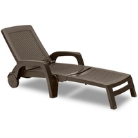 BICA Lettino Miami Sonnenliege braun, Gartenliege verstellbar, Sonnenliege mit