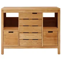 Tikamoon Waschtisch Waschbeckenschrank Badezimmer Unterschrank massiv Holz Eiche Badmöbel