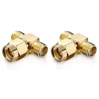 Conecto SMA-Adapter, T-Stück, 1x SMA-Stecker mit Pin auf 2X