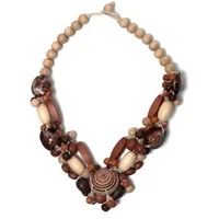 COLLEZIONE ALESSANDRO Kette mit Anhänger Andrea beige / Holz