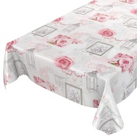 ANRO Tischdecke Wachstuchtischdecke Wachstuch Wachstischdecke pflegeleicht abwaschbar Rosen Landhaus
