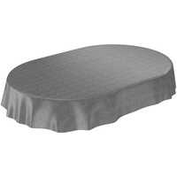 ANRO Wachstuchtischdecke Wachstuch Wachstischdecke Tischdecke Wachstuchdecke Anthrazit Leinenoptik Oval