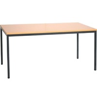 Gürkan Mehrzwecktisch buche rechteckig, Vierkantrohr schwarz, 160,0 x 80,0