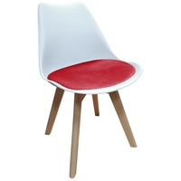 Hti-Living Stuhl Atlanta Weiß, Velvet Rot