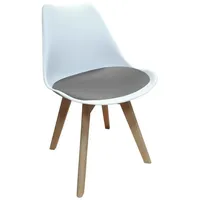 Hti-Living Stuhl Atlanta Weiß, Velvet Hellgrau