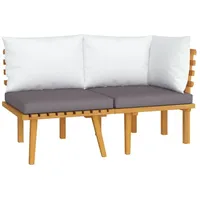 VidaXL Lounge-Set 2-tlg. akazie/grau inkl. Kissen