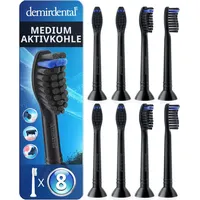 Demirdental Aktivkohle Ersatzbürsten passend für Philips Sonicare Ersatzbürsten, Medium