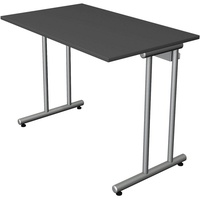 Kerkmann Smart office Schreibtisch anthrazit rechteckig, C-Fuß-Gestell silber 100,0