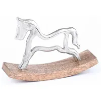 Marrakesch Orient & Mediterran Interior Dekoaufsteller Dekoobjekt Silber Schaukelpferd