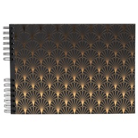 Exacompta Fotoalbum Spiralbindung, 50 schwarze Seiten, Néo Déco Schwarz