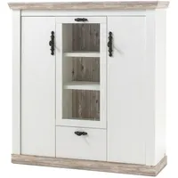 Furn.design Highboard 140 x 146 x 44 cm weiß