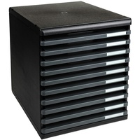 Exacompta Schubladenbox MODULO A4, 10 offene Schubladen - Dunkelgrau