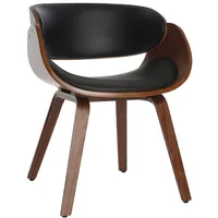 Miliboo Design-Stuhl Schwarz und dunkles Holz Nussbaum BENT