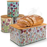 Wenko 3-er Set Vorratsdose Garden inklusive Brotkasten und Vorratsdosen