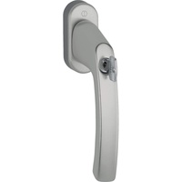 HOPPE 11780642 Fenstergriff LIÈGE-Secu100-Druckknopf-Schließzylinder, 7x40, Edelstahl-Effekt,