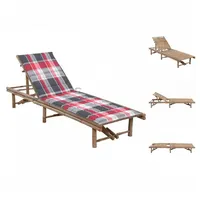 VidaXL Garten-Sonnenliege mit Auflage 200 x 65 x 30-87